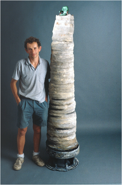 Picture: An early work created by Graham Hay was a 2 metre high pile of recycled paper called In Tray.