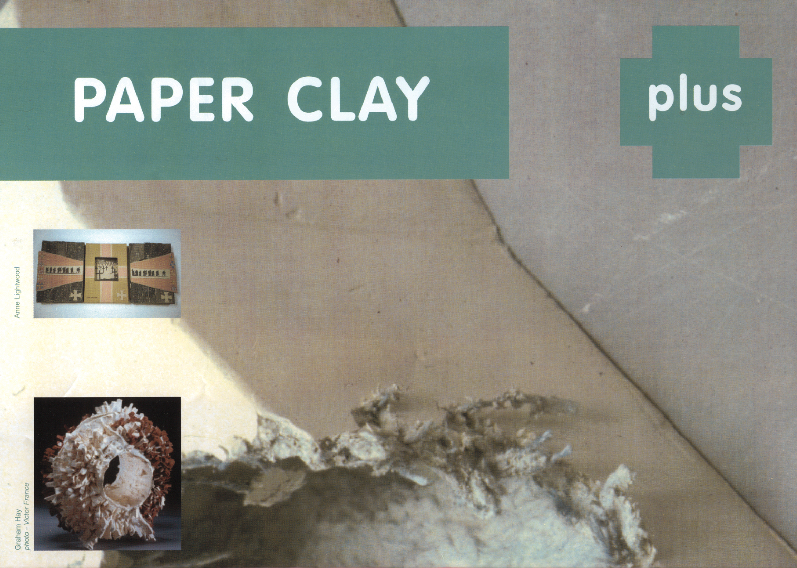 Picture of top half of poster/flyer for paper clay Plus